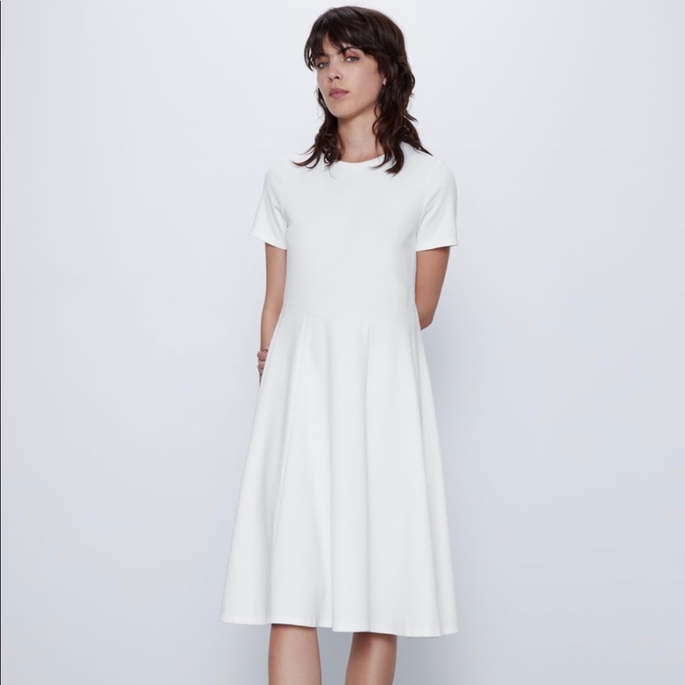 Zara Basic White T-shirt Dress